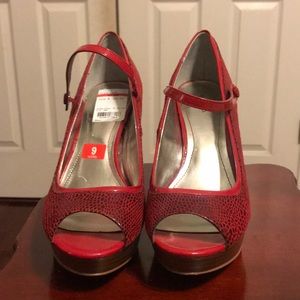 Red Open Toe Heels